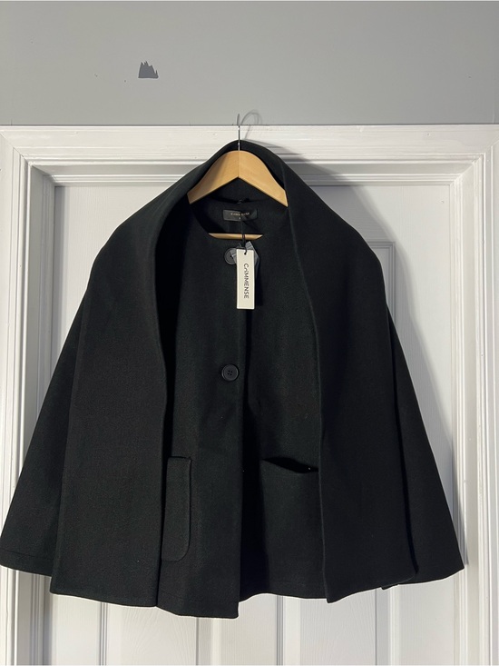 Commense Jackets & Blazers - Commense Black Wool Cape Coat